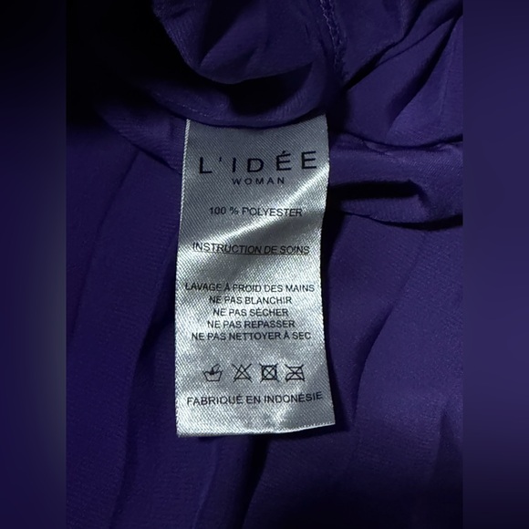 L'IDÉE Déesse Pleated Gown in Purple - Size XL - Picture 6 of 9